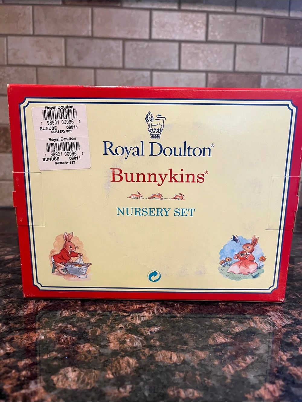 Royal Doulton Bunnykins Red & Cream Child’s Bowl Gift Set- Brand New!